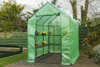 Greenhouse Outdoor Garden Grow Bag Cover Green House with Shelves and Frame UK 