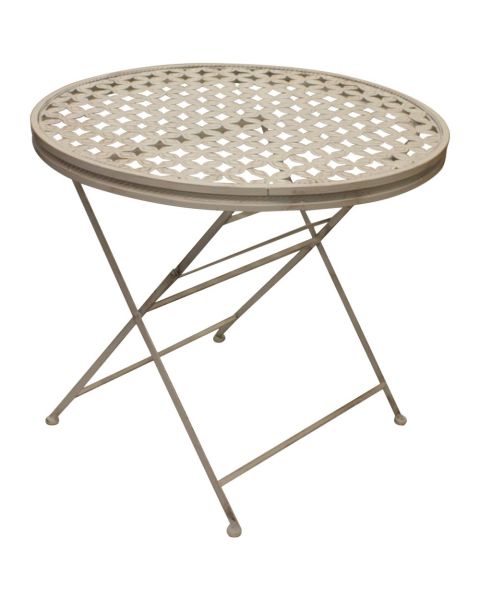 Woodside Ostend Round Folding Metal, Round Metal Table Outdoor