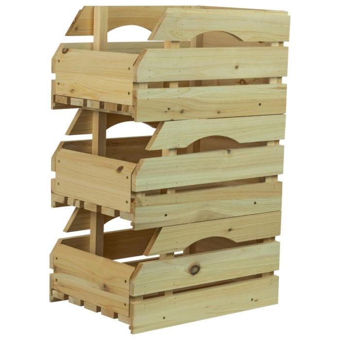 Woodside Wooden Storage Boxes Stackable, Stackable Storage Crates Wood