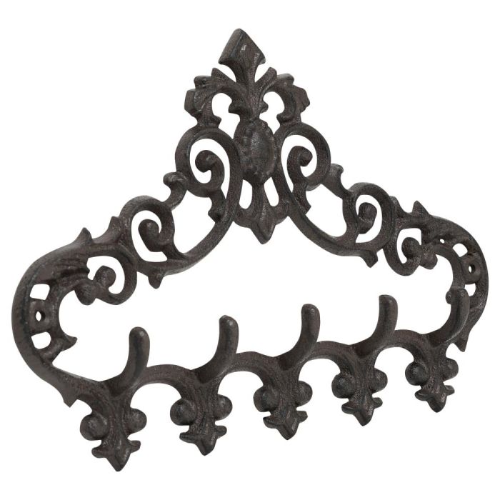 Rustic wall hanging coat rack with three cast Iron hooks
