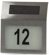 Solar Powered LED Illuminated House Door Number Light Wall Plaque