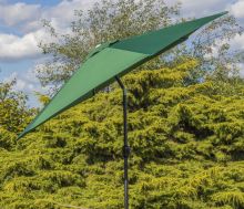 Woodside Large 2.7m Garden Parasol Umbrella with Winding Crank & Tilt Green
