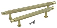 Hausen Brass Knurled T-Bar Handle for Kitchen Cupboards, Cabinets, Drawers