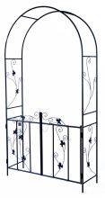 Woodside Decorative Metal Garden Arch With Gate Outdoor Climbing Plants Archway