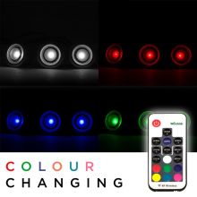 10 x 30mm Woodside RGB Colour Changing LED Deck Lights Kitchen/Garden Lighting