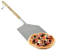 Woodside 12" Pizza Oven Shovel/Paddle, Wooden Handle Food Grade Stainless Steel Peel