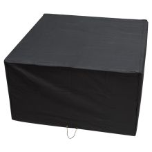 Woodside Heavy Duty Waterproof Garden Rattan Cube Set Cover BLACK 135x135x74cm