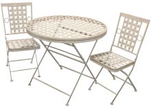 Woodside Folding Metal Outdoor Garden Patio Dining Table And 2 Chairs Set