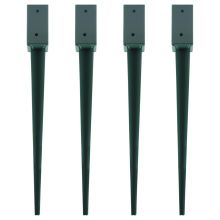 Woodside Steel Fence Post Holders/Ground Stakes, 75mm/3” Square (pack of 4)