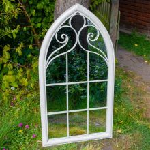 Woodside Selby XL Decorative Arched Outdoor Garden Mirror, W: 60.5cm x H: 111cm