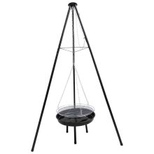 Woodside Adjustable Garden Tripod Barbecue Cooking Grill Portable BBQ Fire Pit