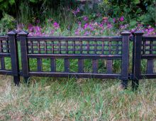 Woodside Bronze Decorative Plastic Garden Fence Panels, Border Edging (4 pack)
