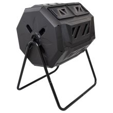 Woodside 160L Rotating/Tumbling Garden Composter, 2 Section Compost Waste Bin