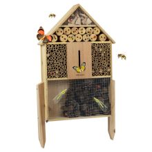 Woodside Standing Wooden Insect Hotel with Ground Stakes, Outdoor Bug/Bee House