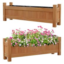 Woodside Aldeby Wooden Garden Trough Planter/Flower Container Box, pack of 2