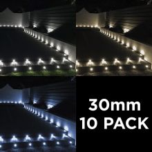 Woodside Set Of 10 30mm Aluminium LED Decking Deck Plinth Lights